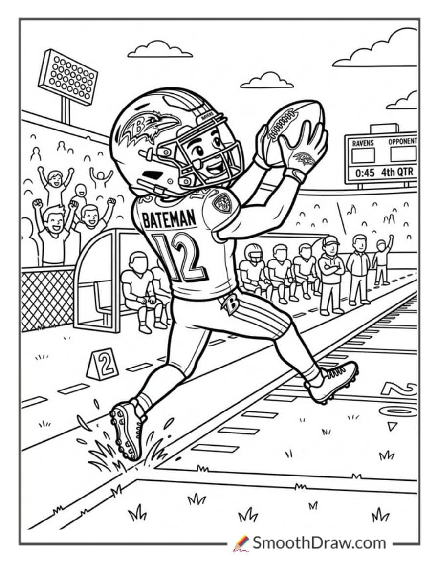Rashod Bateman Sideline Catch