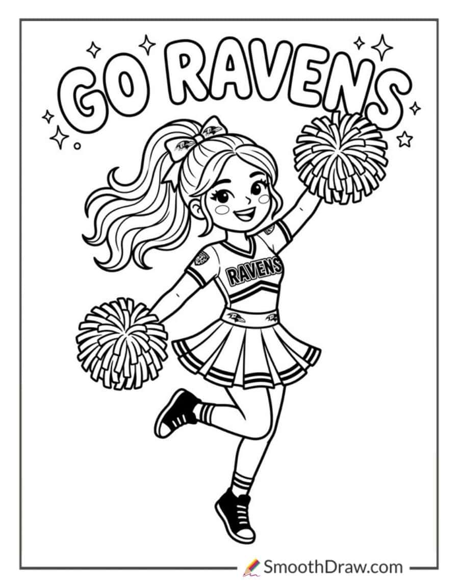 Ravens Cheerleader Pom Pose