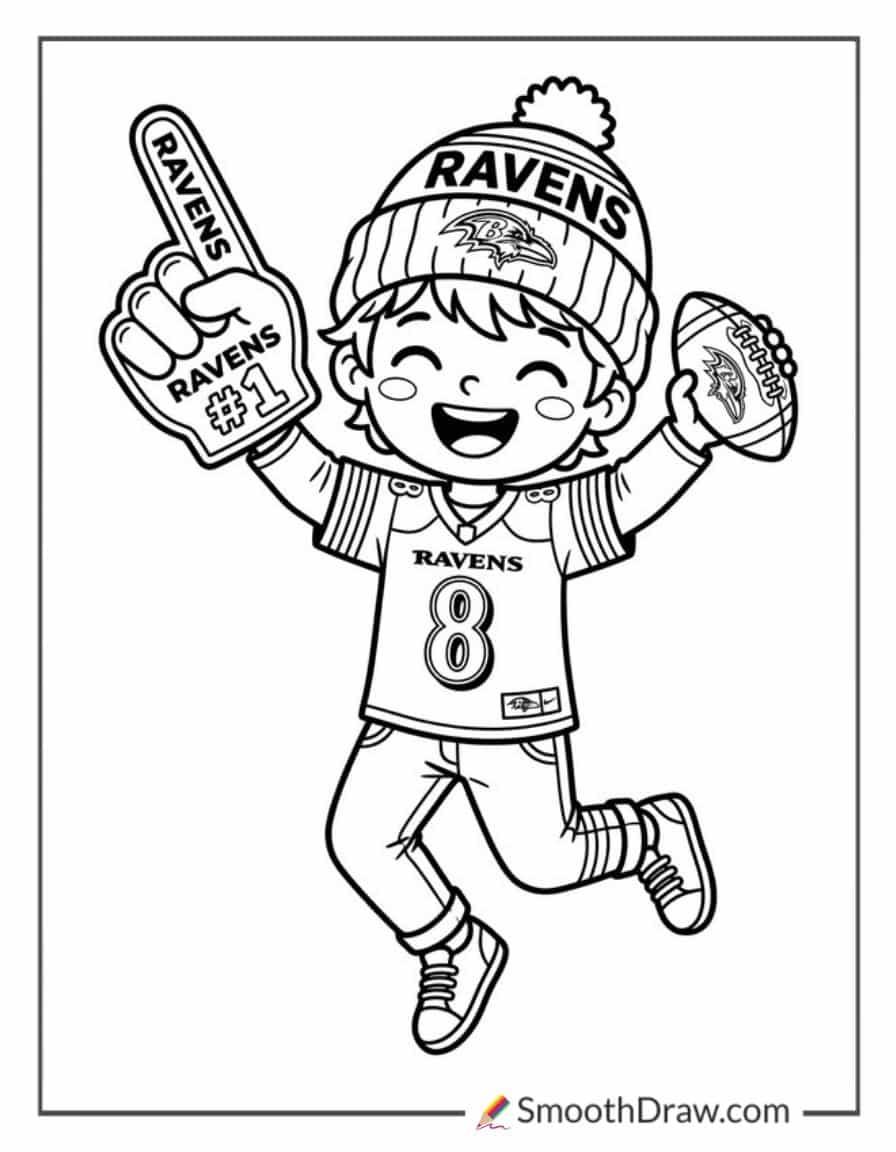 Ravens Fan Kid Cheering