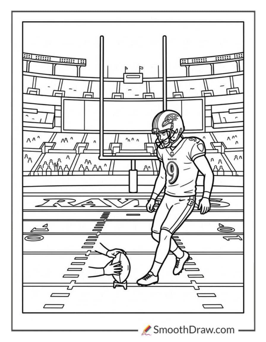 Ravens Kicker With Uprights