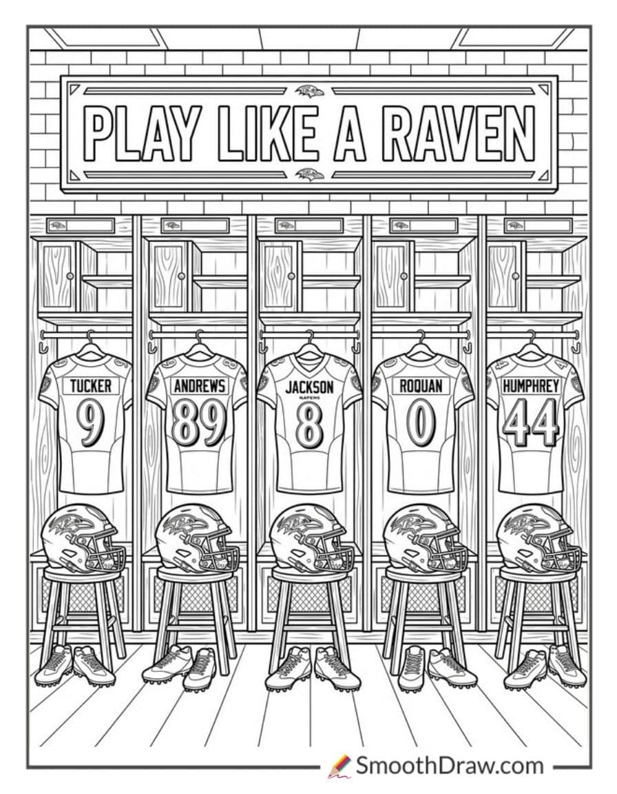 Ravens Locker Room Jersey Row