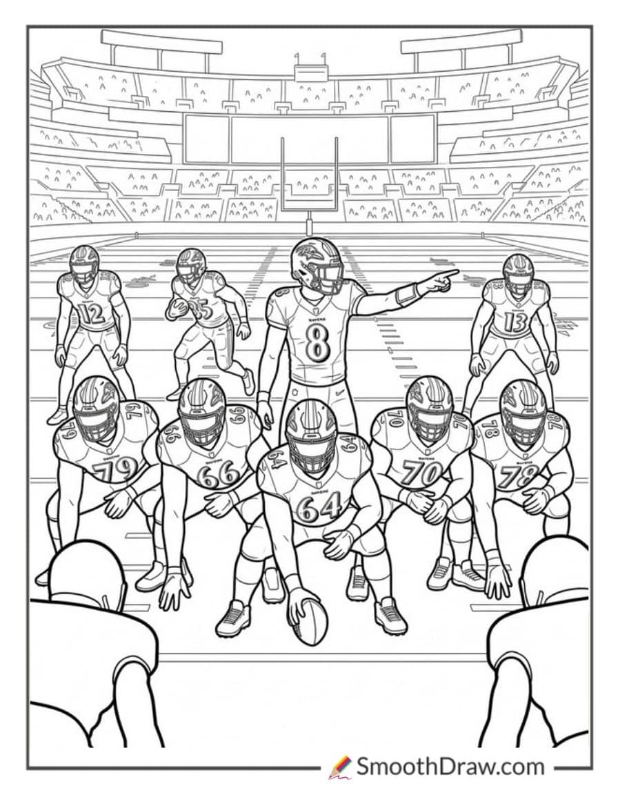 Ravens Offense At Line