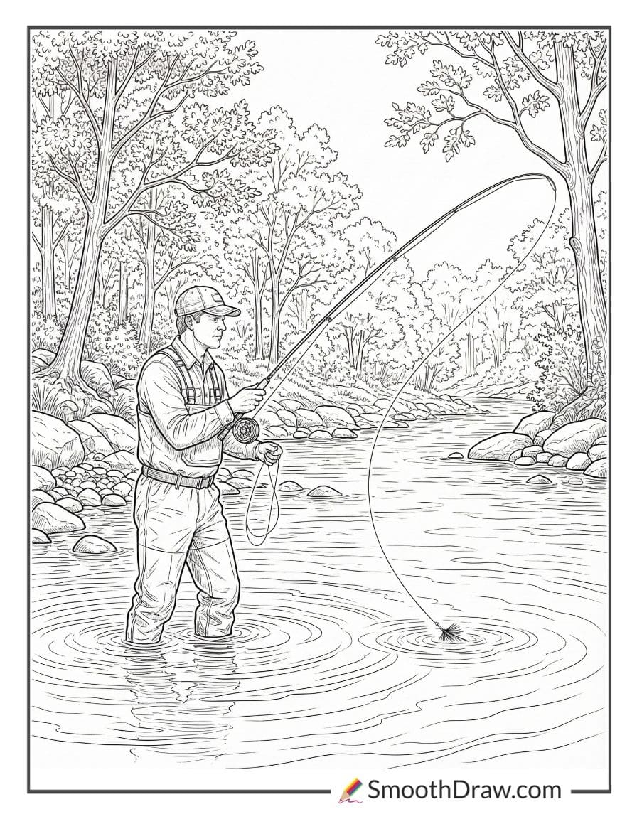 Realistic Fishing Coloring Pages