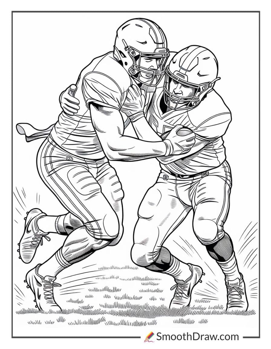 realistic football coloring page for adults