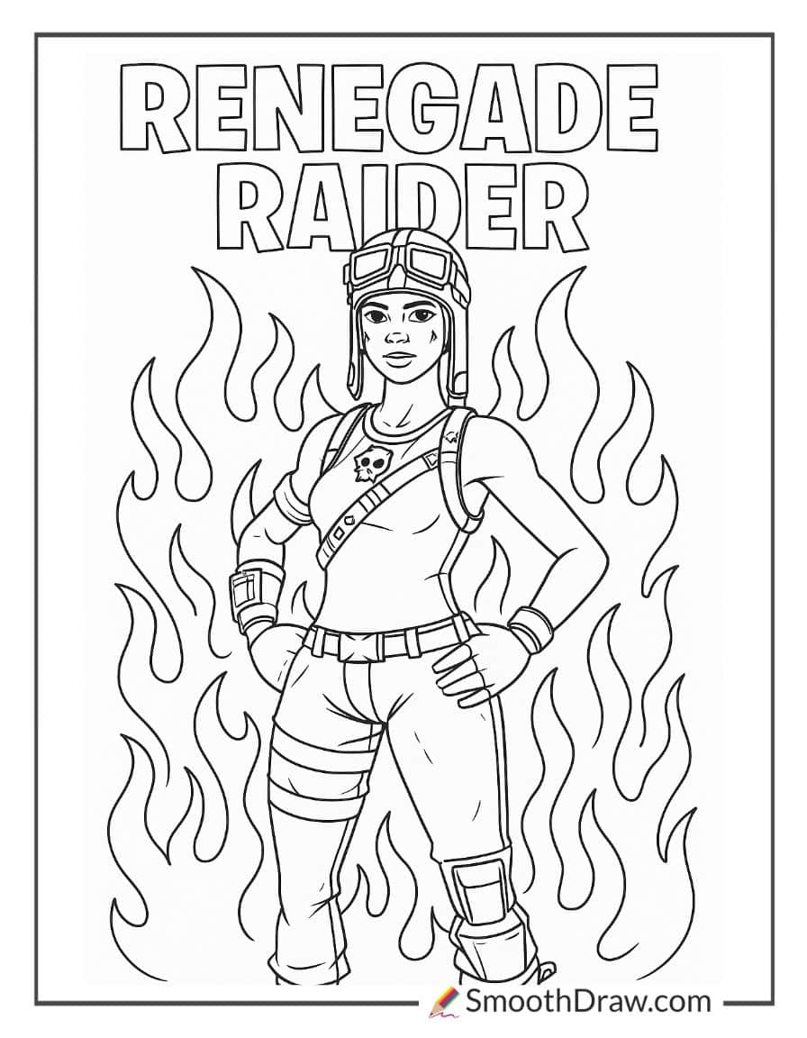 renegade raider fortnite coloring page