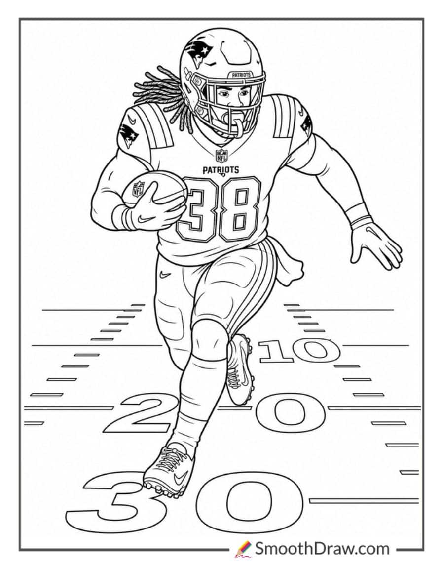 Rhamondre Stevenson Rushing Football