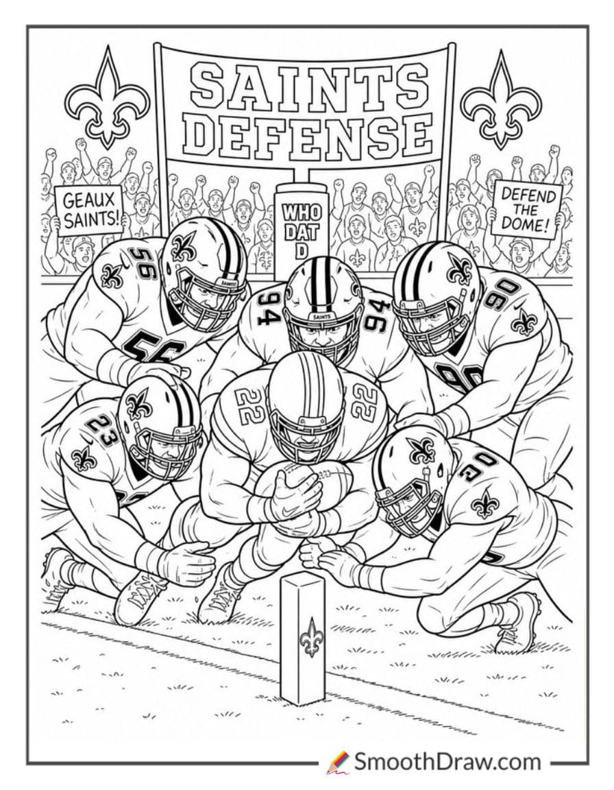 Saints Defense Goal Line St