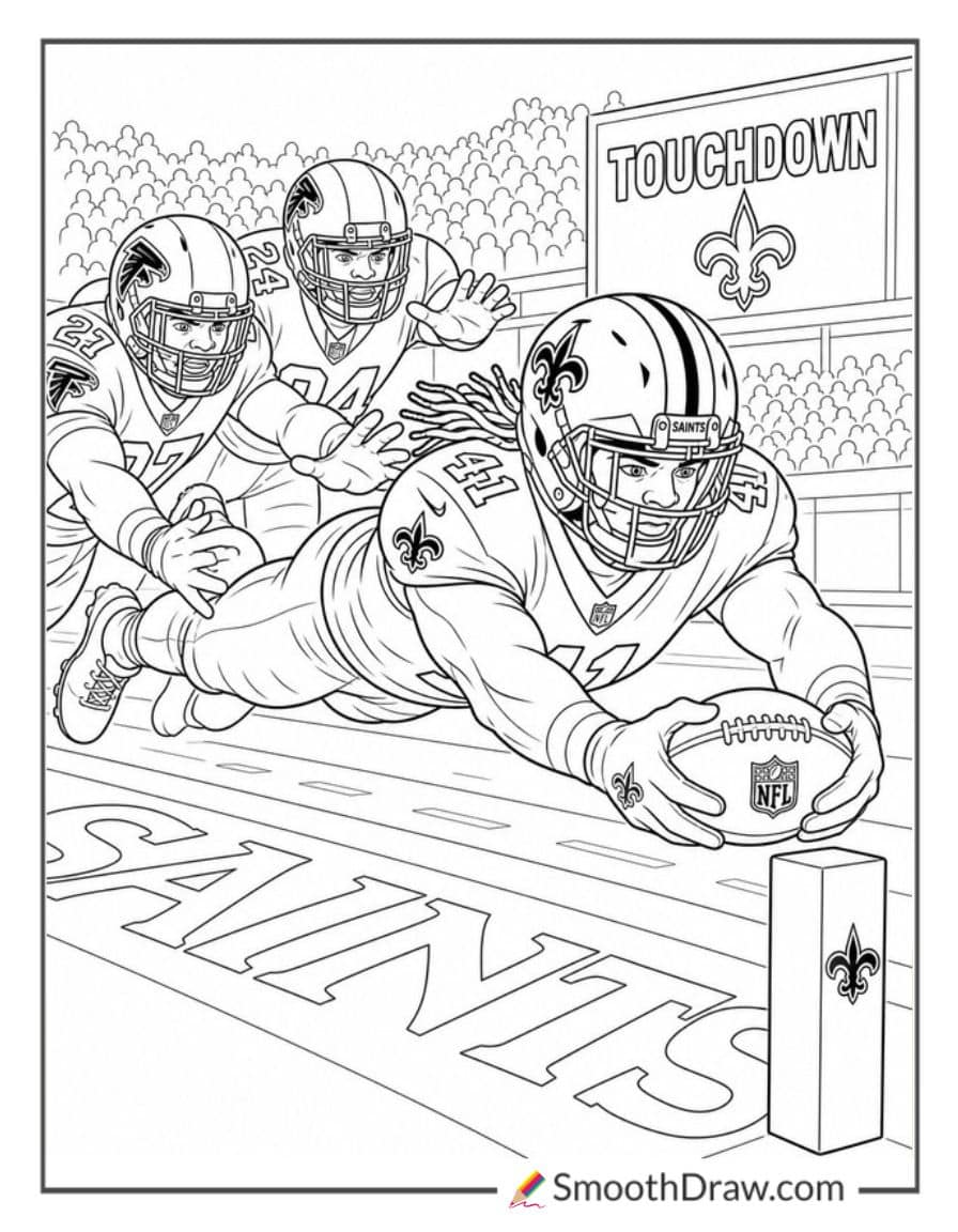 Saints End Zone Touchdown Dive