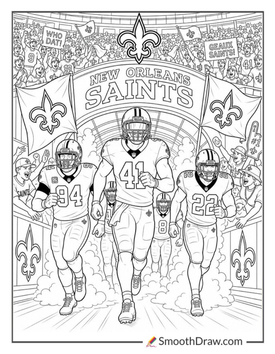 Saints Marching Onto The Field