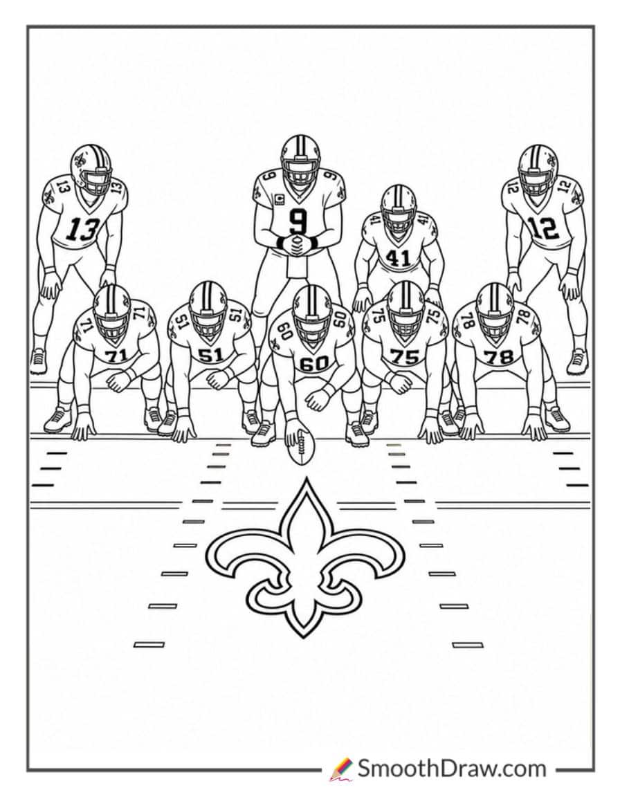Saints Offense Lining Up