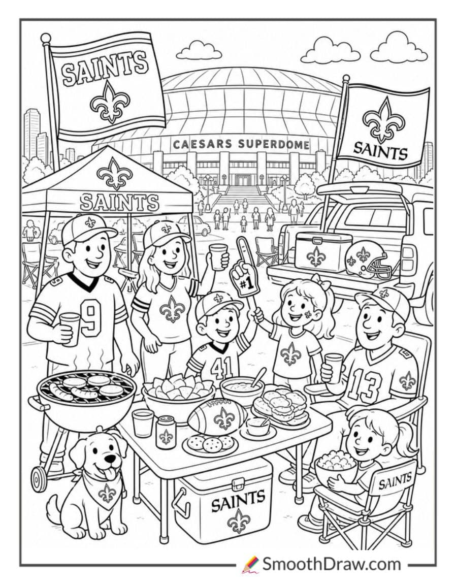 Saints Tailgate Party Outside Stadium