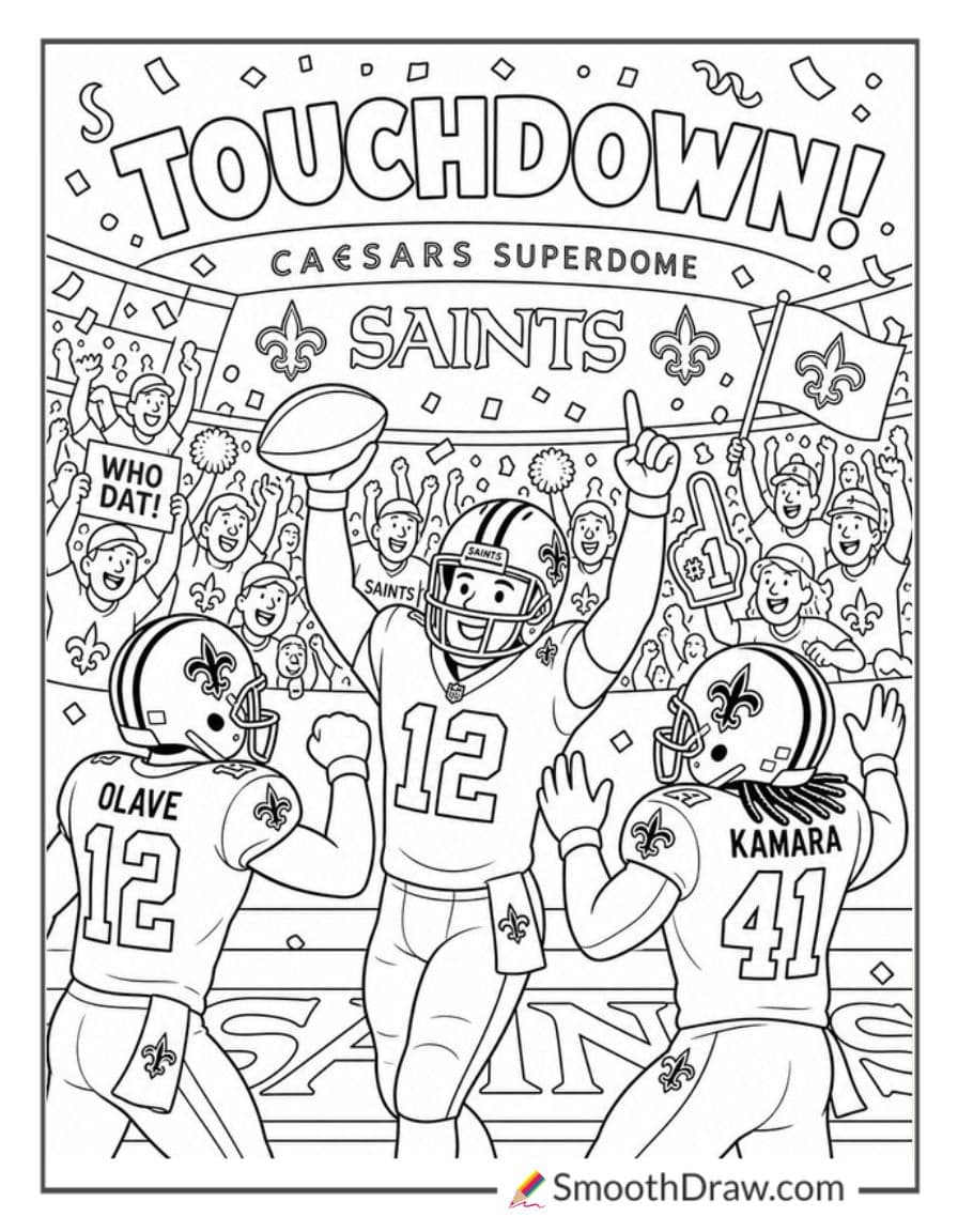 Saints Touchdown Celebration In Superdome