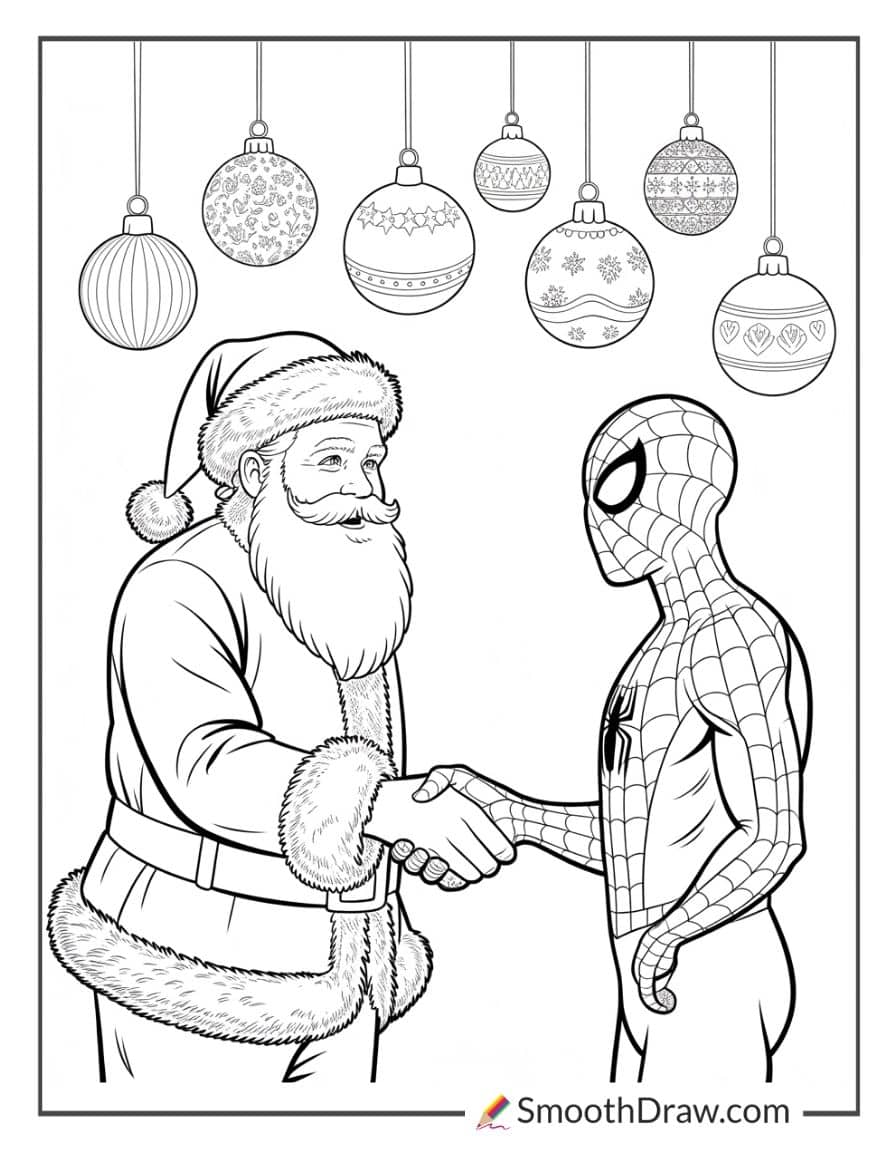 santa spiderman coloring pages