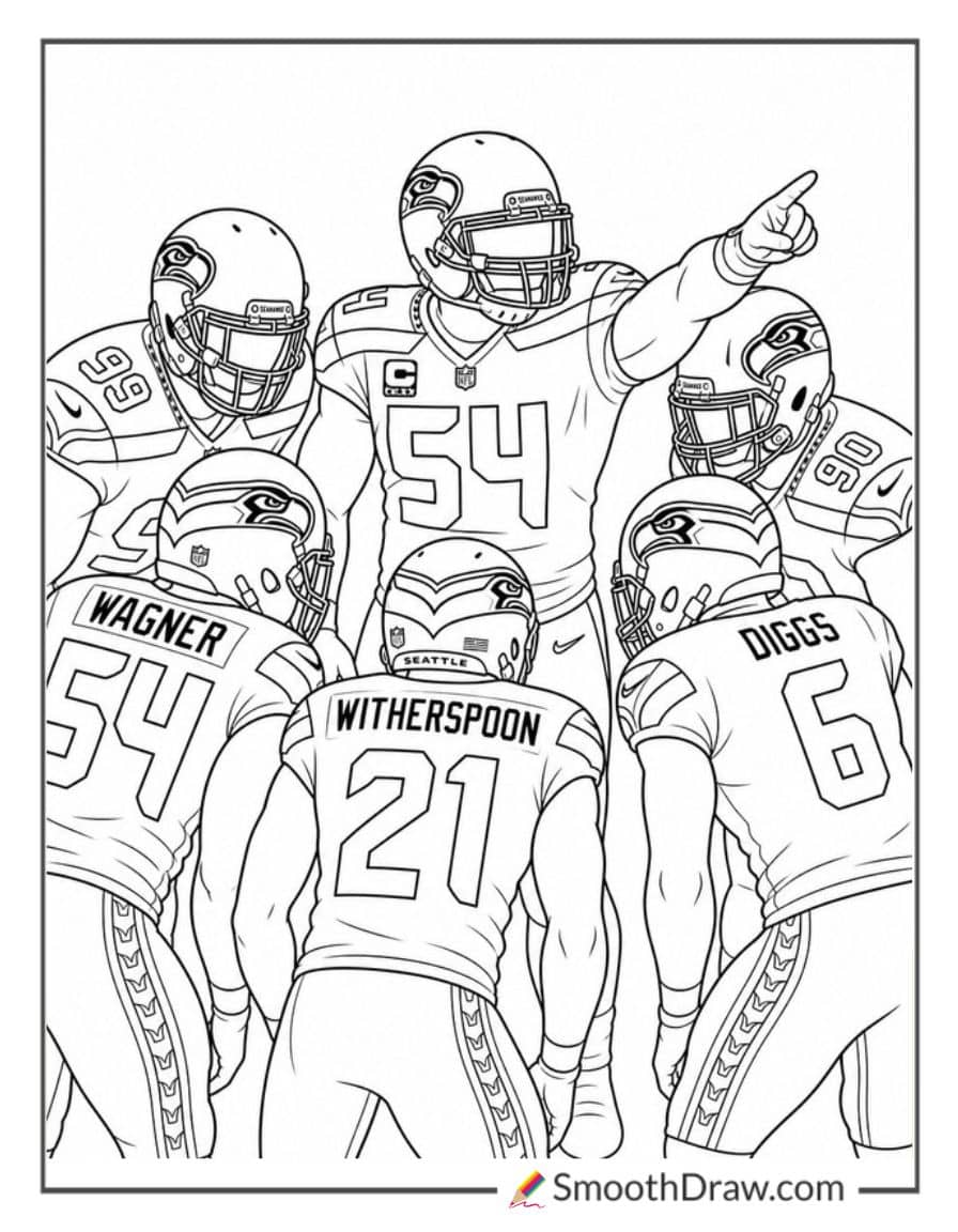 Seattle Seahawks Defensive Huddle