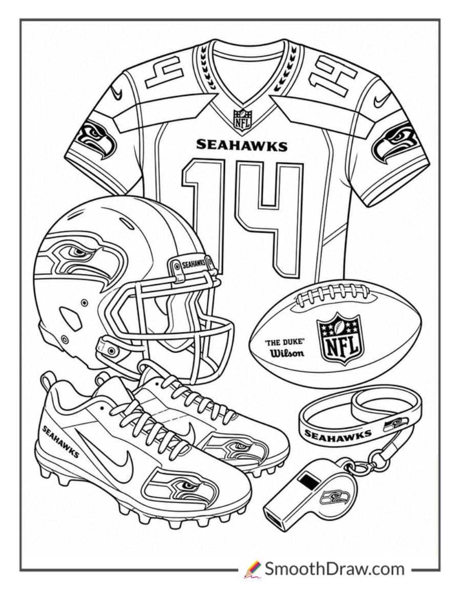 Seattle Seahawks Football Coloring Sheet