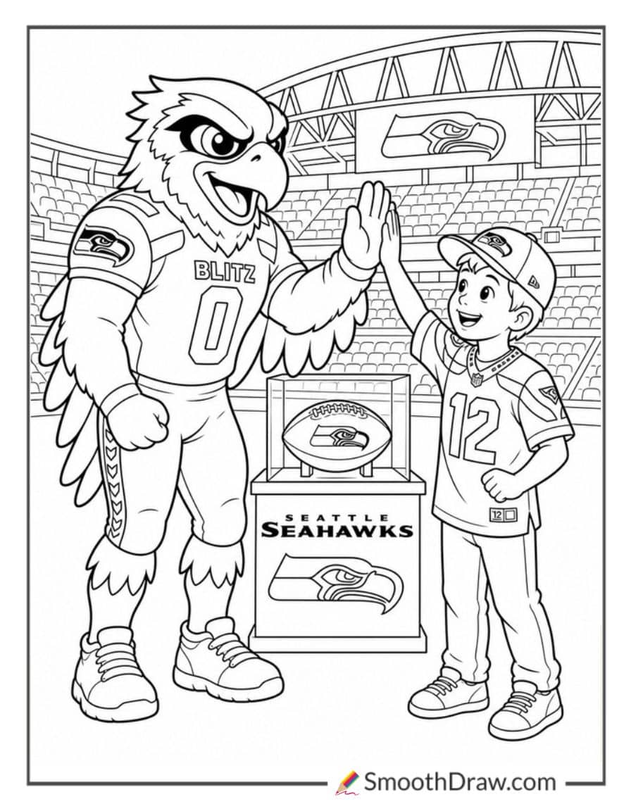 Seattle Seahawks Mascot High Five