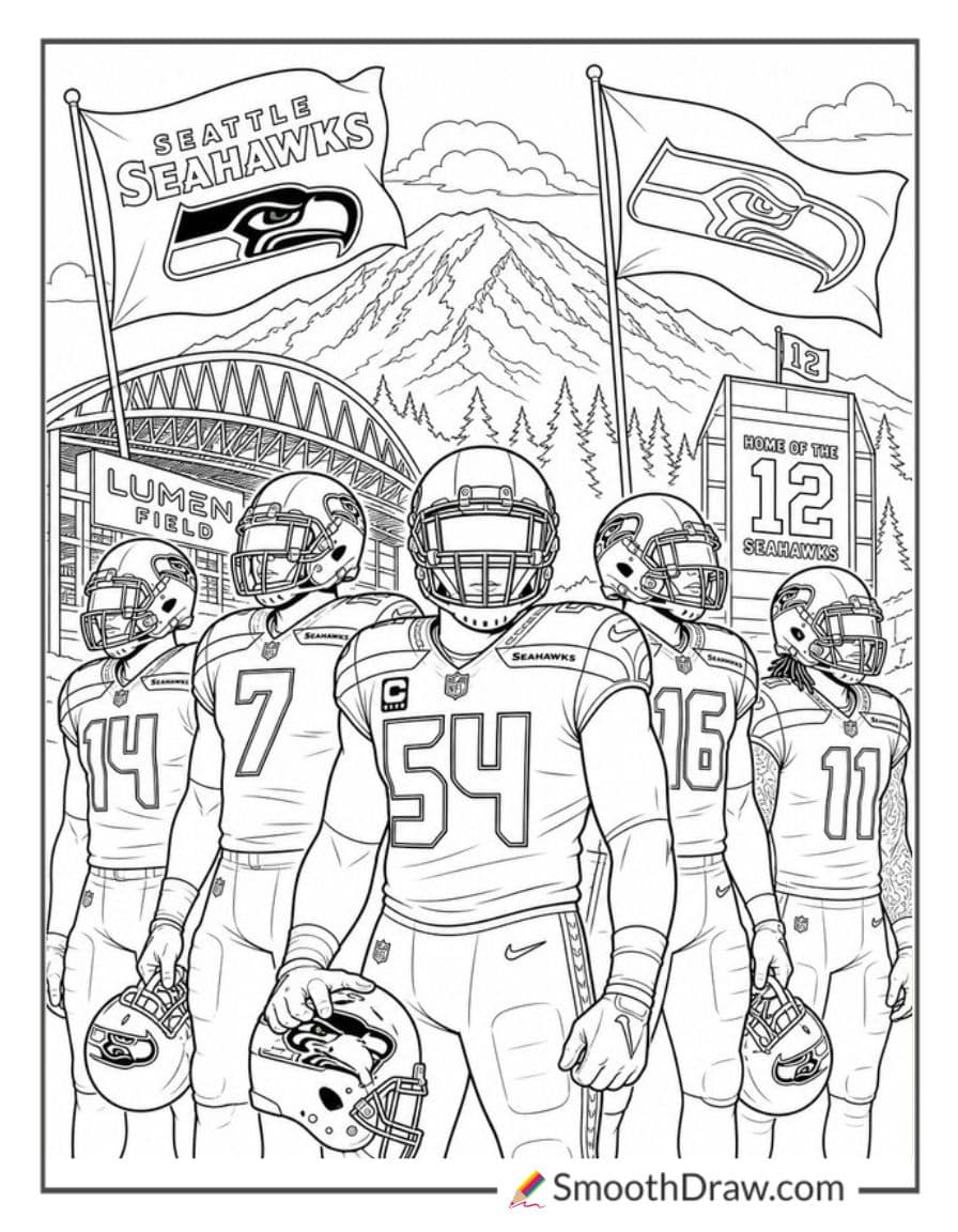 Seattle Seahawks Mountain Backdrop