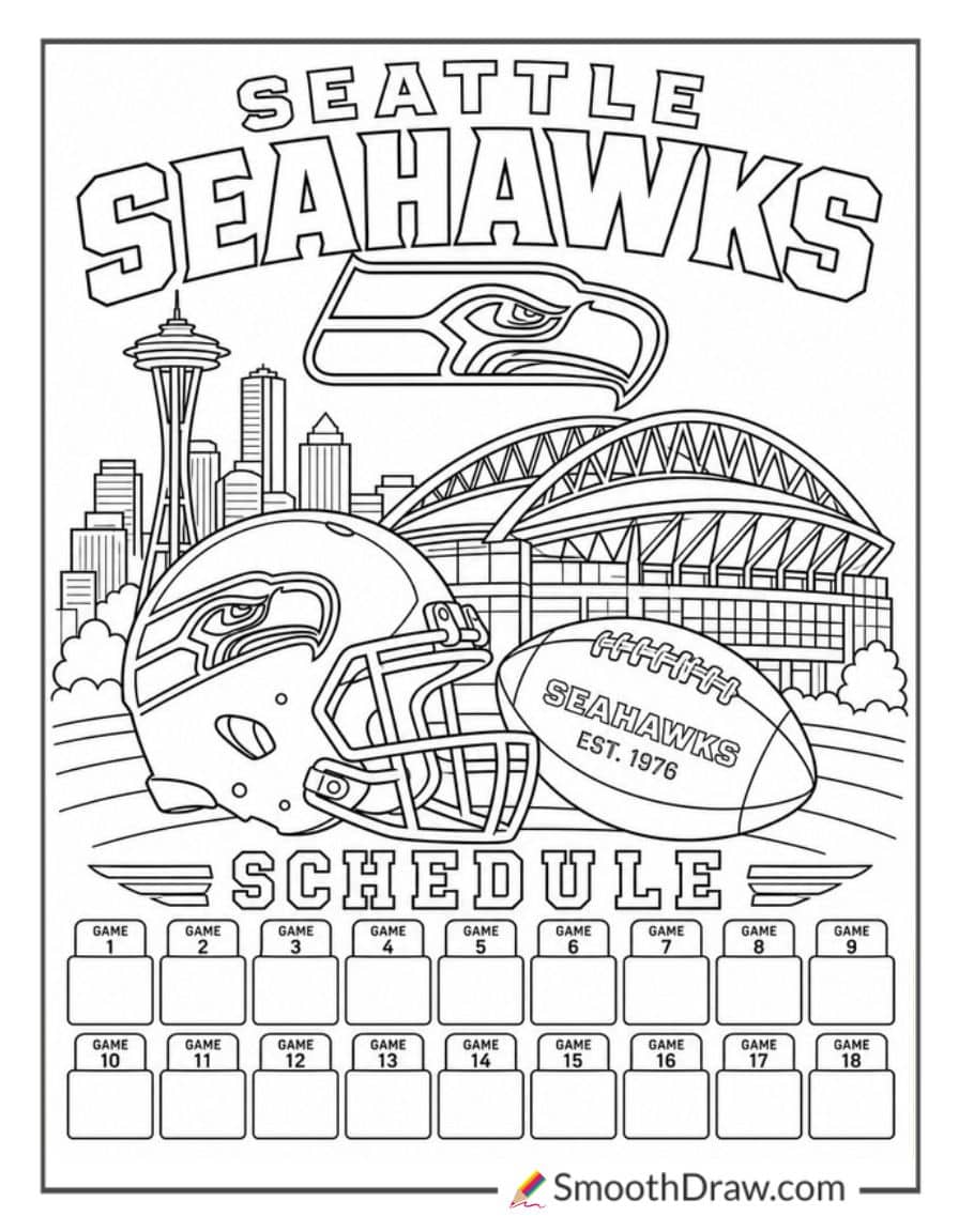 Seattle Seahawks Schedule Poster Artwork