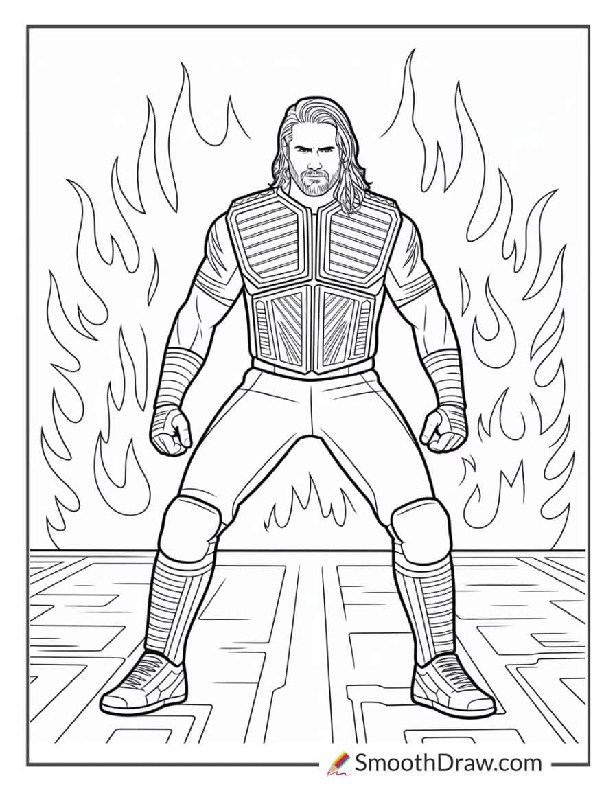 seth rollins wwe coloring pages