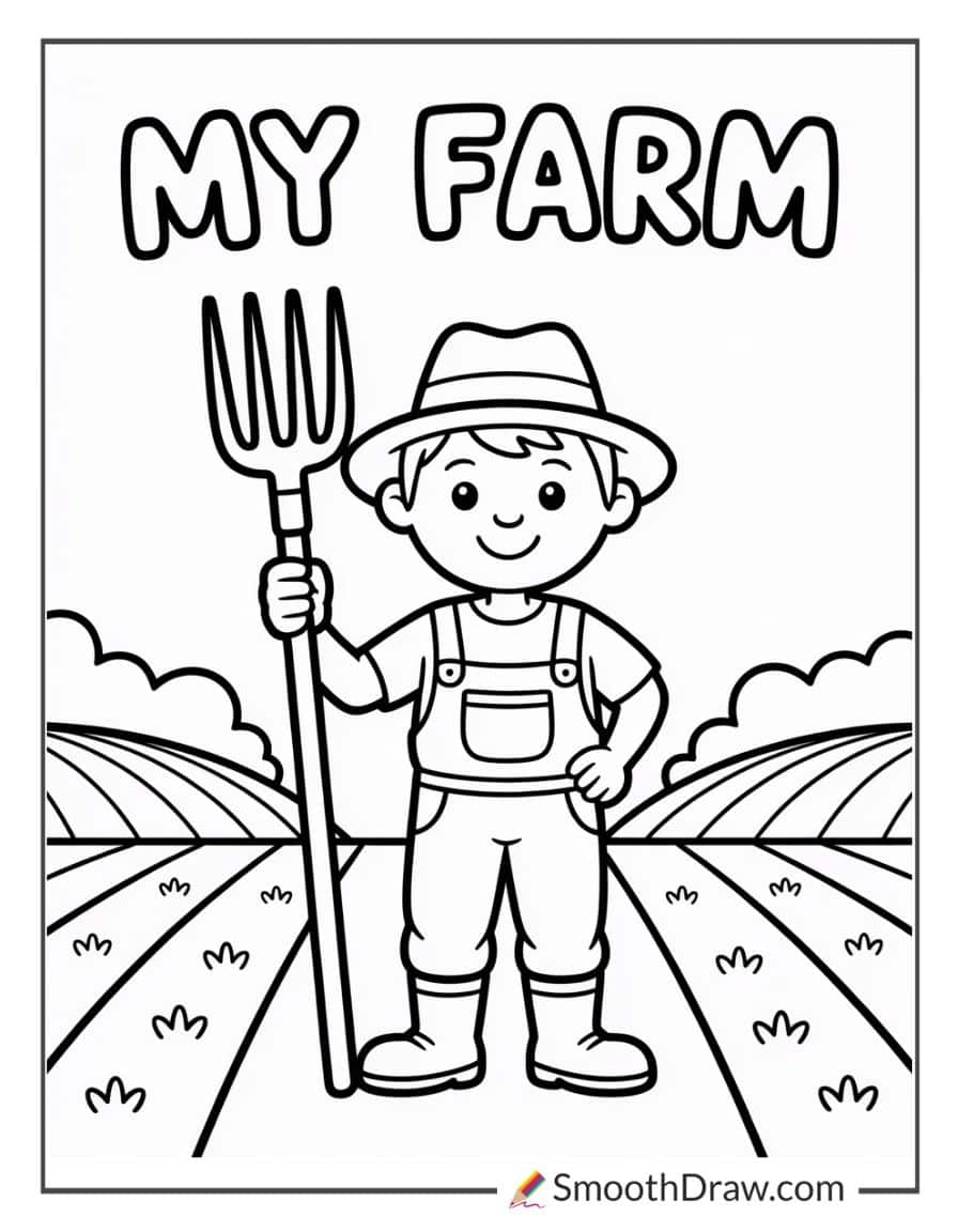 simple farmer coloring pages