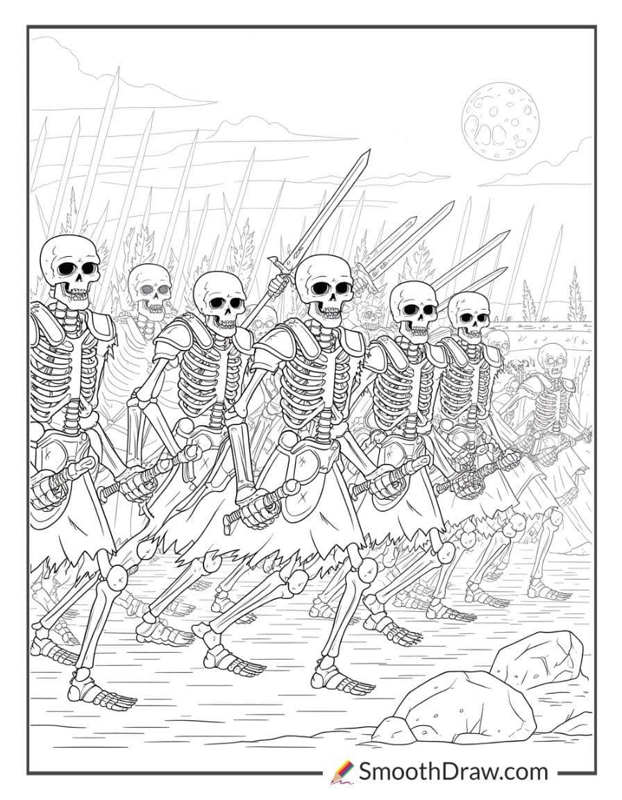 skeleton army coloring book