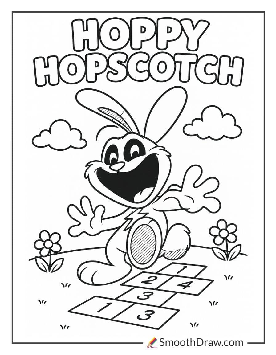 smiling critters coloring pages hoppy hopscotch