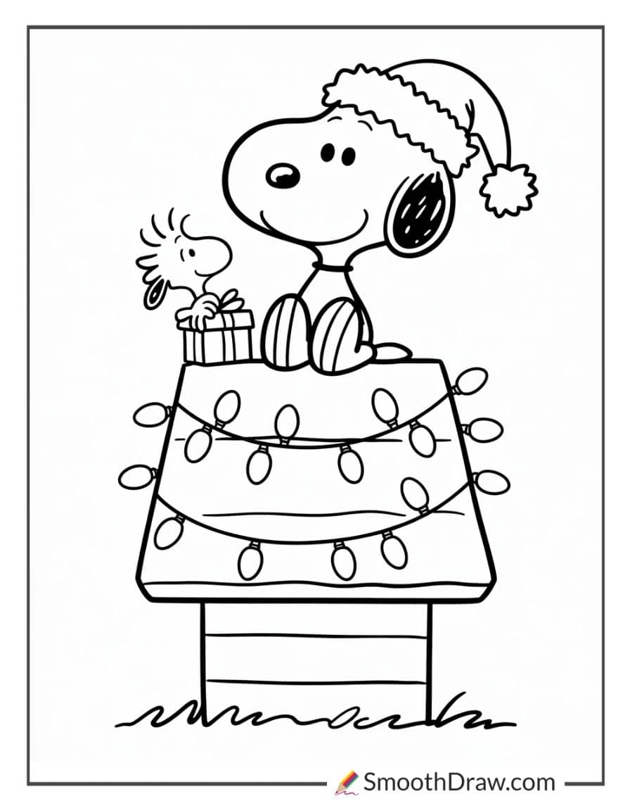 Snoopy Christmas Coloring Pages