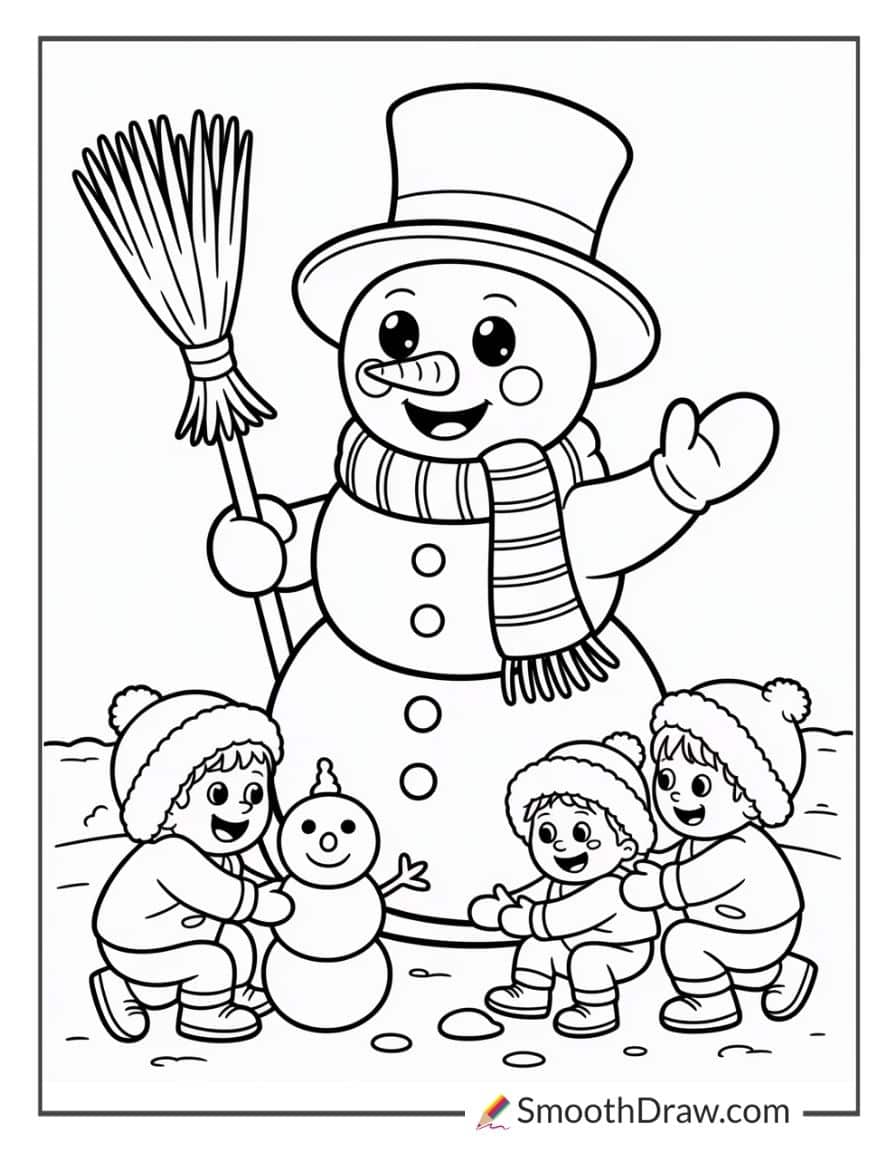 Snowman Christmas Coloring Pages