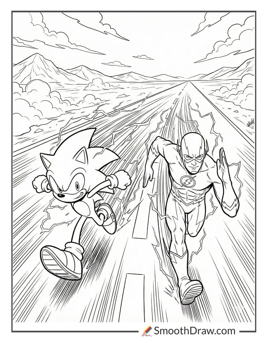 sonic flash coloring pages