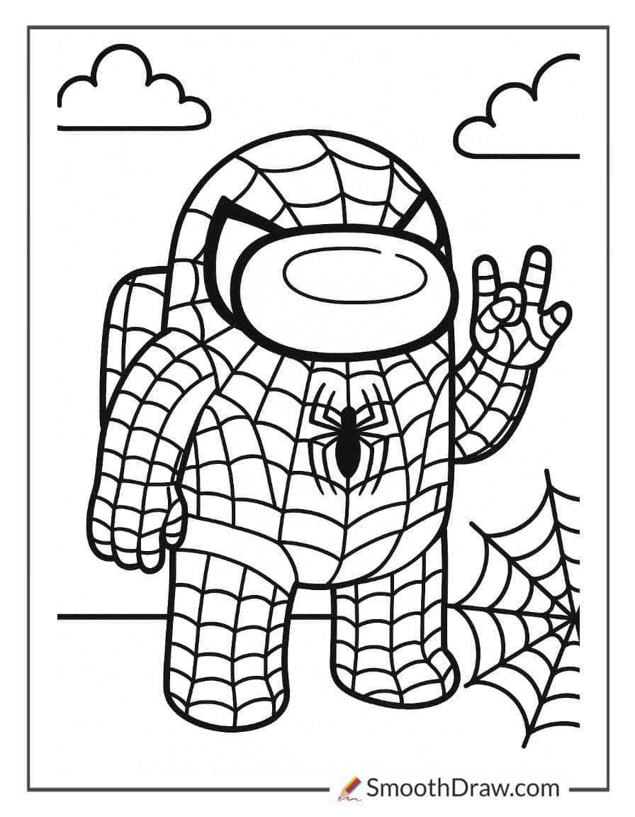 spiderman among us coloring page