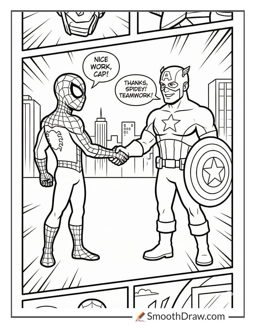 spiderman and captain america