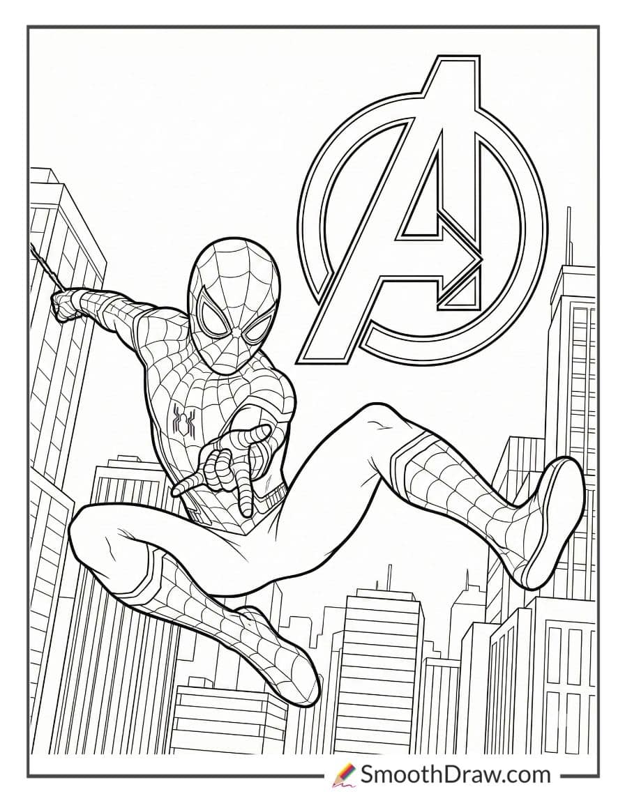 spiderman avengers coloring pages