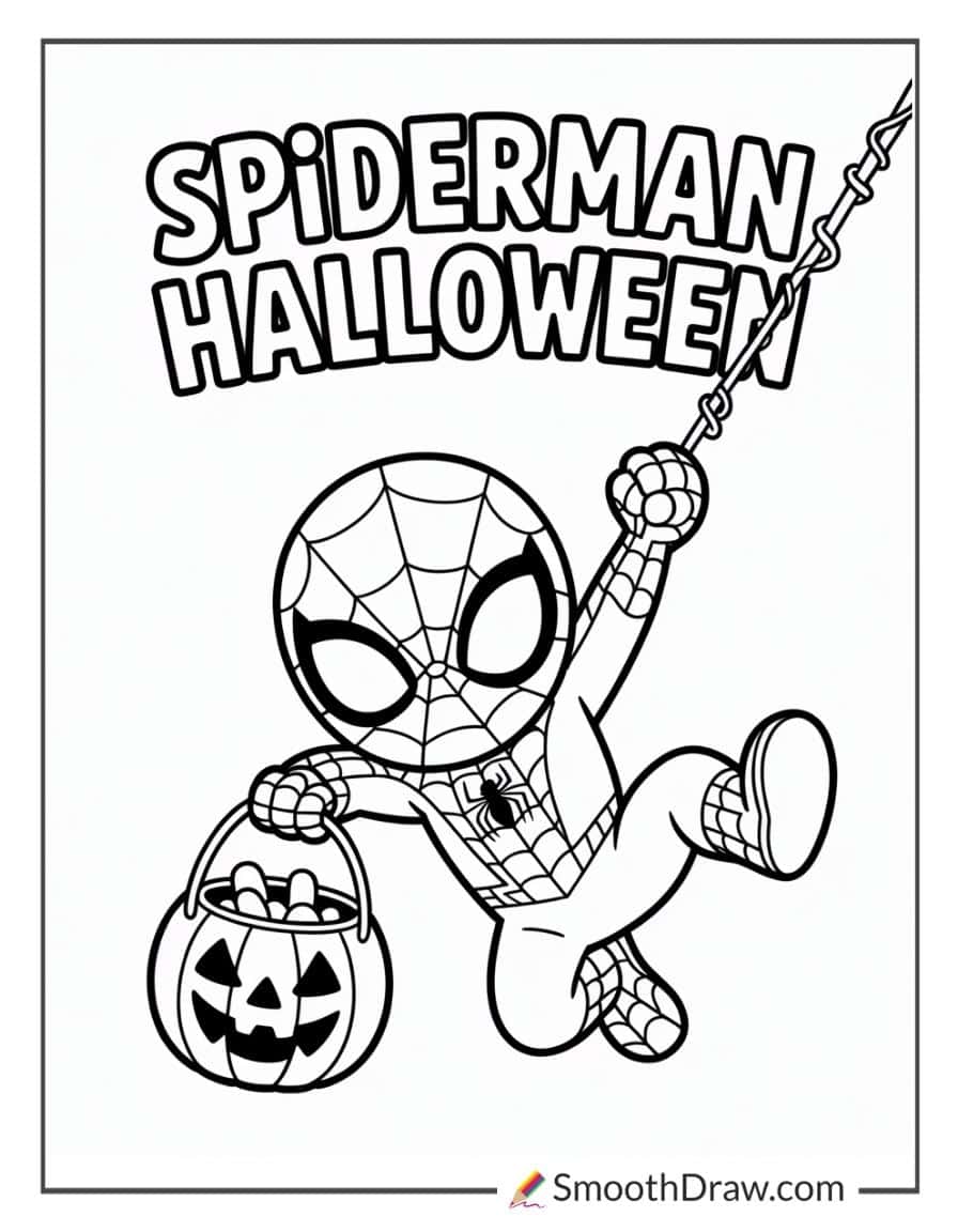 spiderman halloween coloring pages