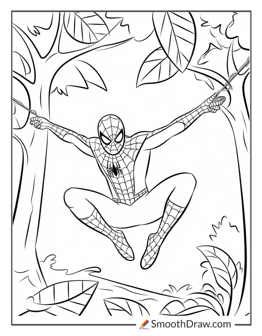 spiderman in the forest