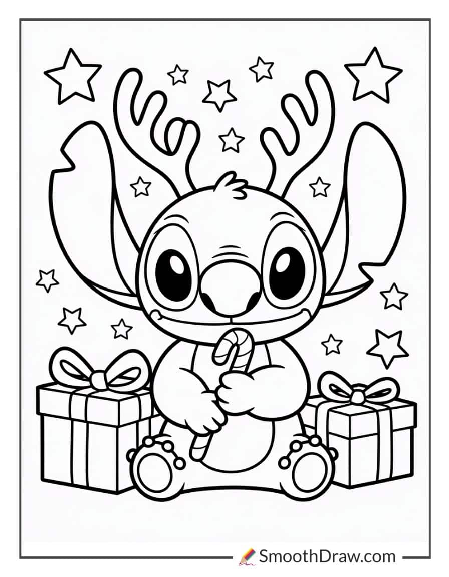 Stitch Christmas Coloring Pages