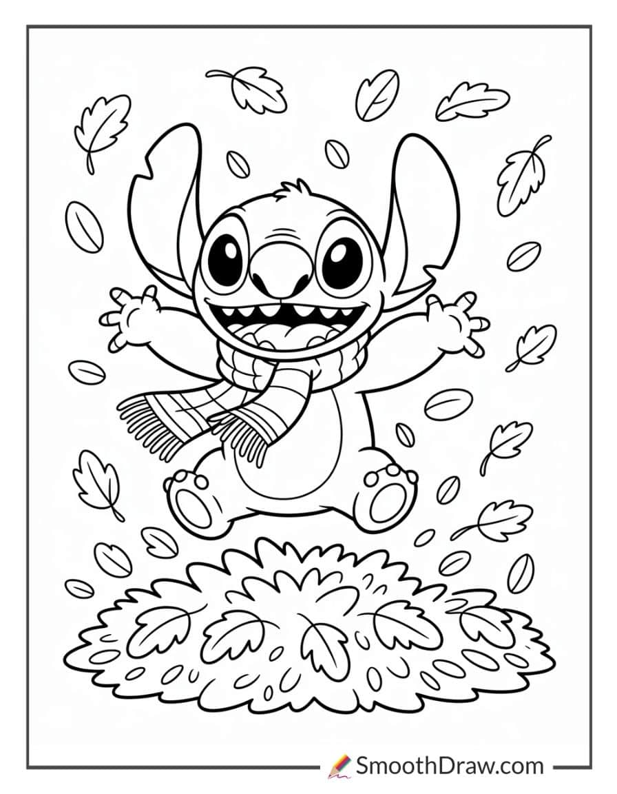 stitch fall coloring pages