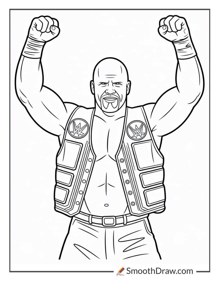 stone cold wwe coloring pages