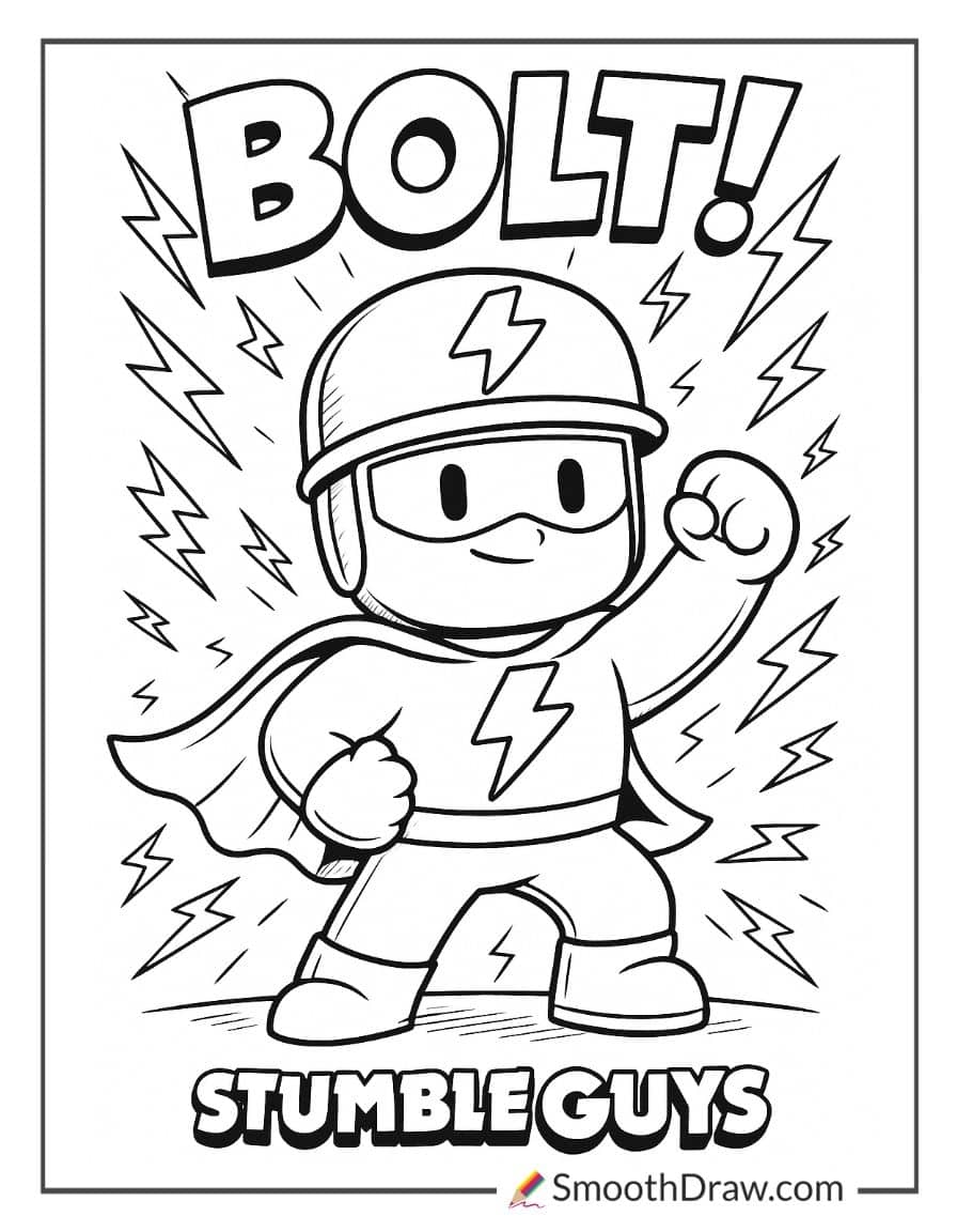 stumble guys coloring pages bolt