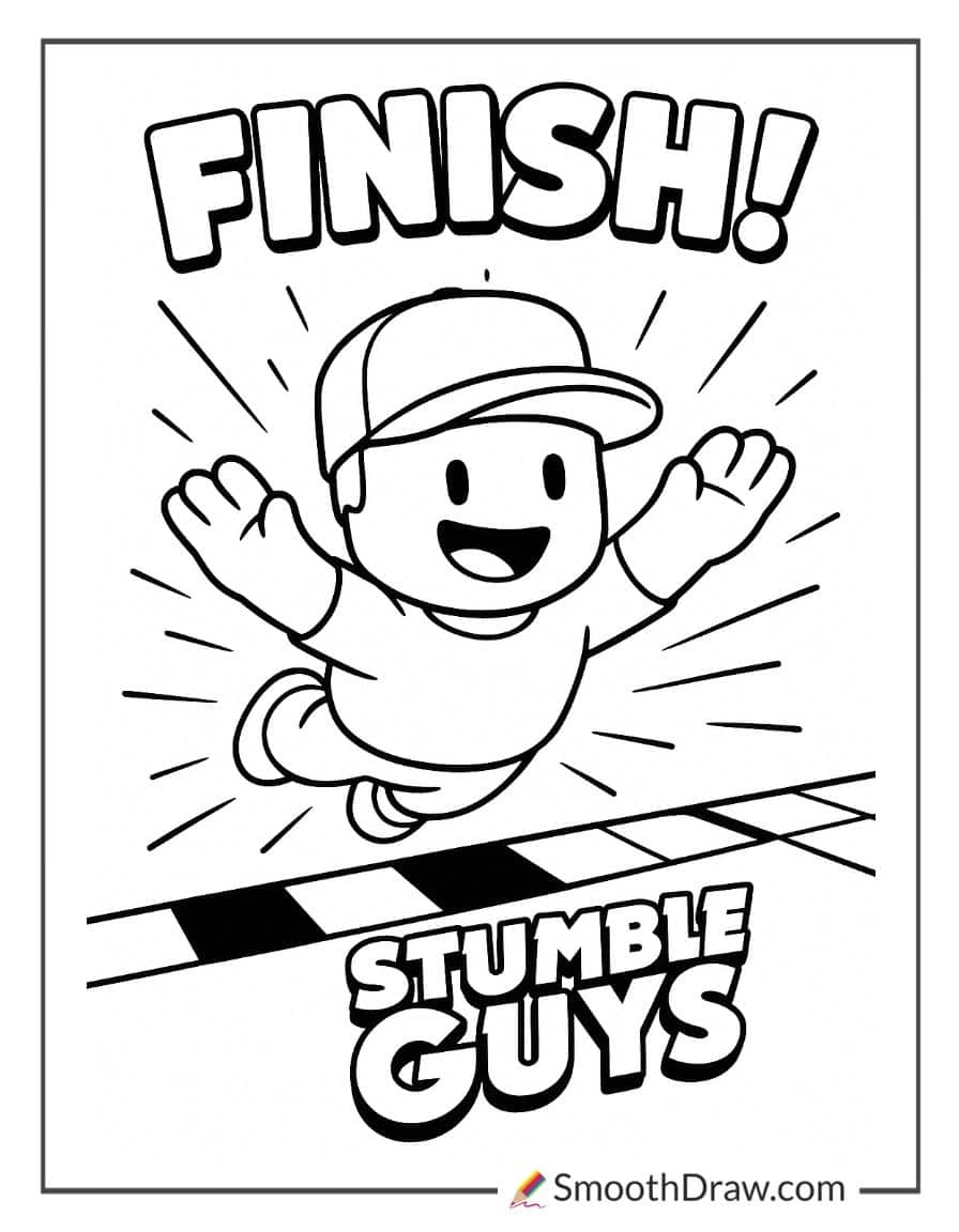 stumble guys diving into finish line