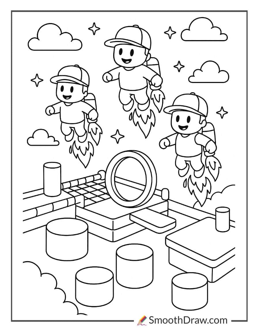 stumble guys flying with jetpacks