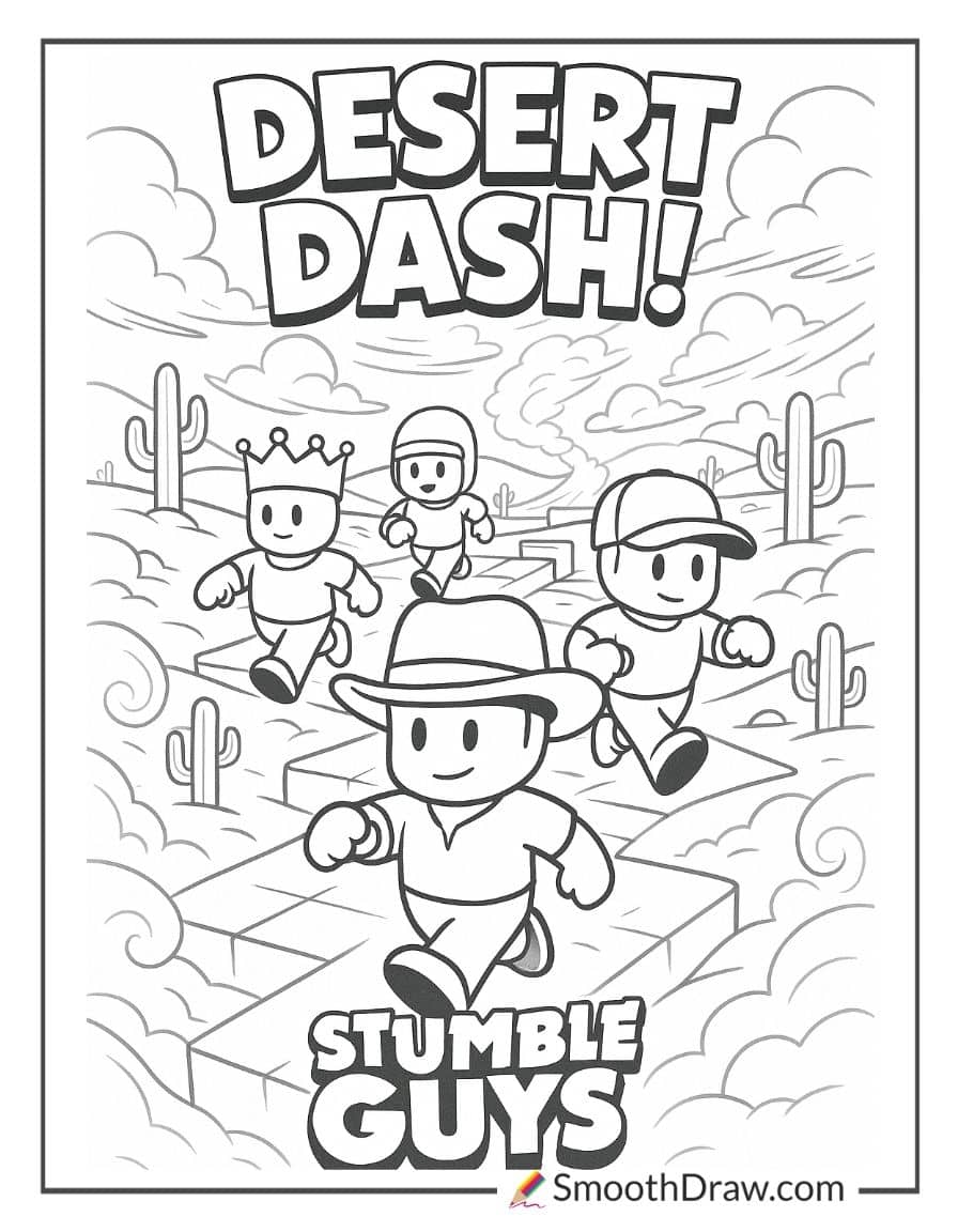 stumble guys on desert obstacle