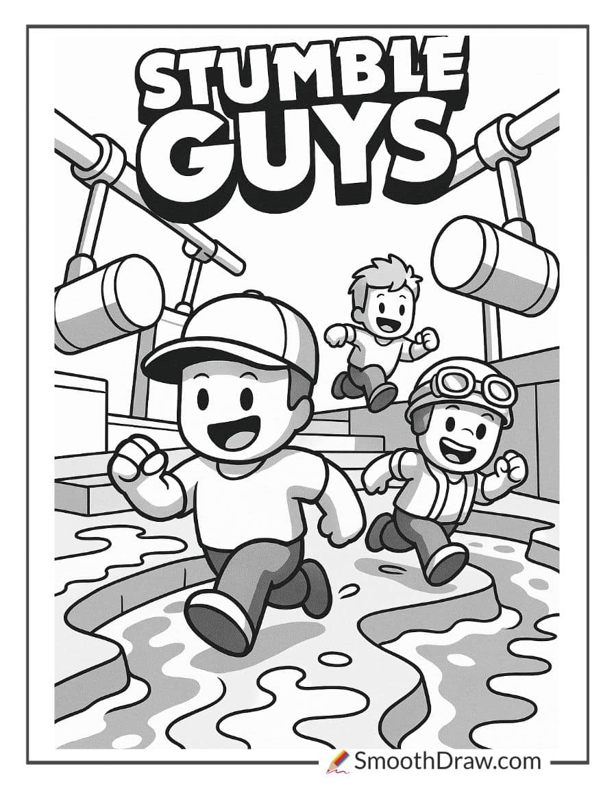 stumble guys racing through obstacle course