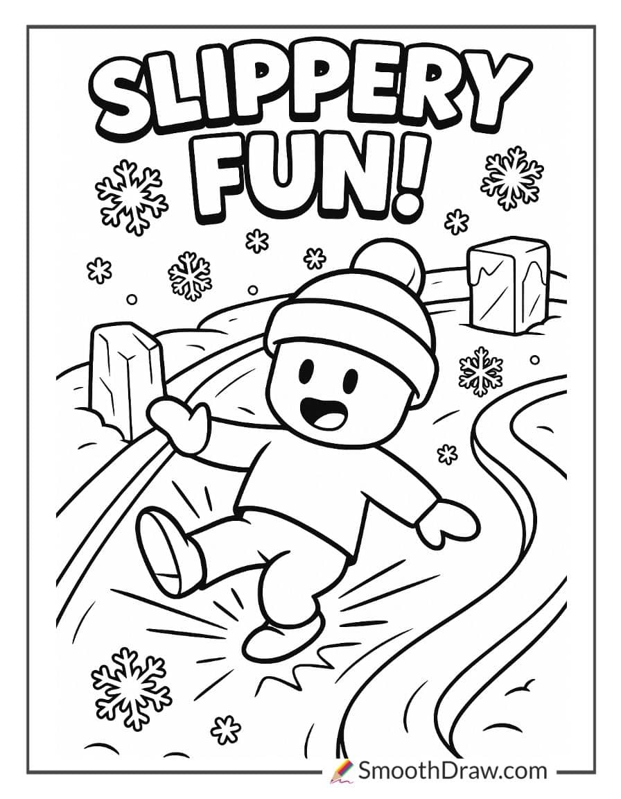 stumble guys slipping on icy track