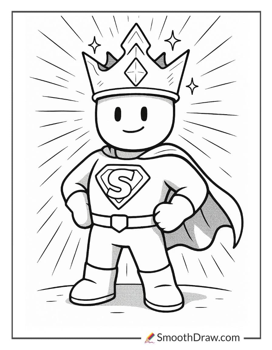 super stumble guy with glowing crown