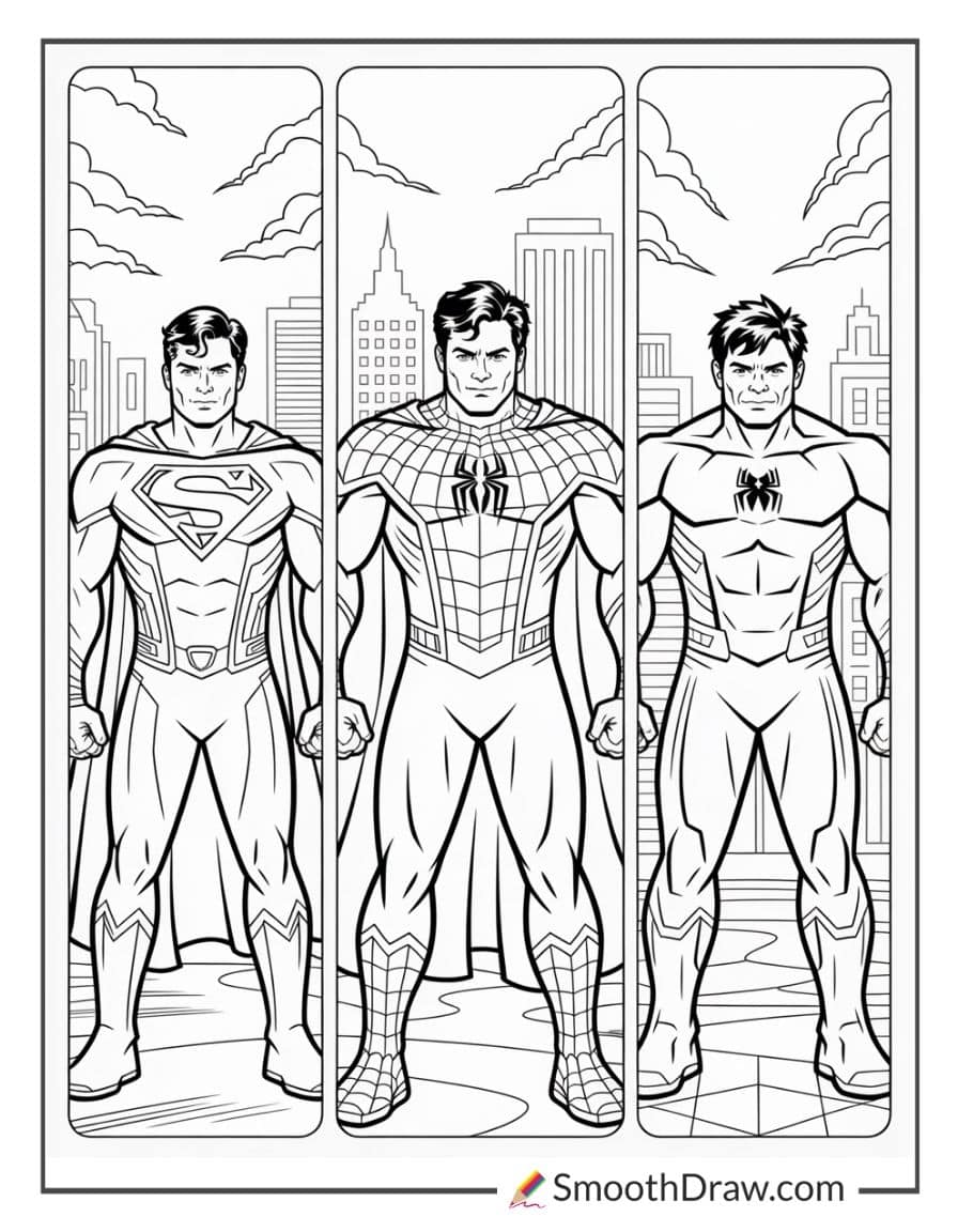 superman spiderman hulk coloring pages