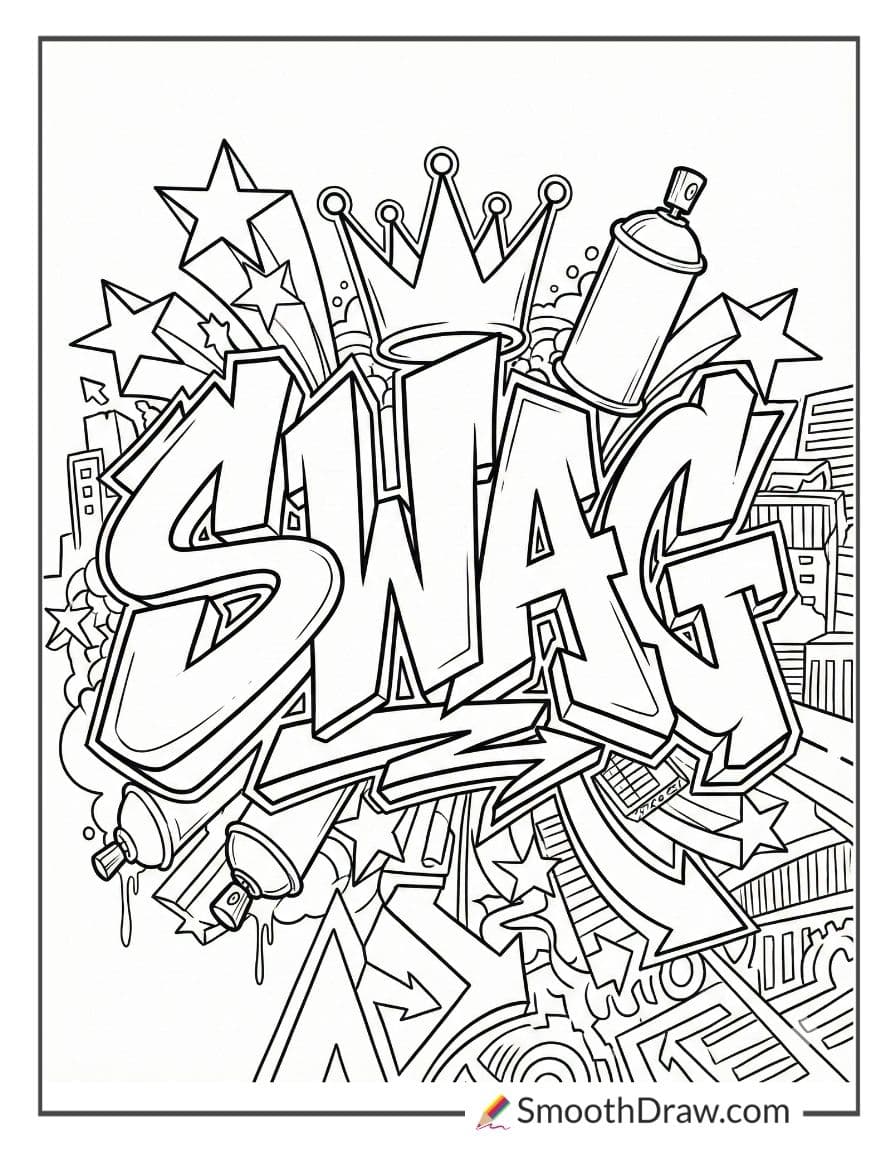 swag graffiti coloring pages