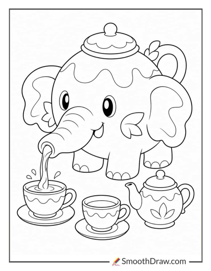 teafant from palworld pouring tea