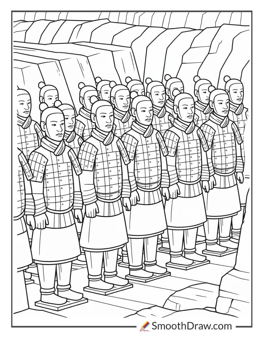 terracotta army coloring page