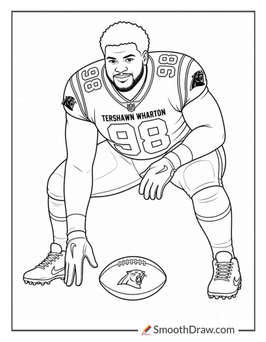 Tershawn Wharton Defensive Line Pose