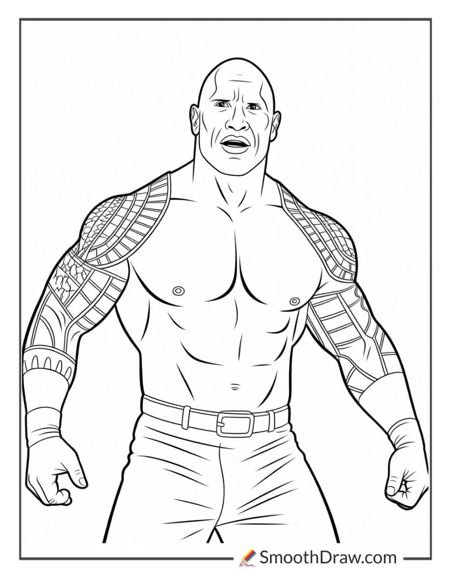 the rock wwe coloring pages